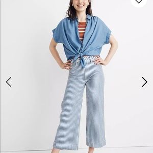 Madewell Emmett Wide-Leg Pants in Railroad Stripe